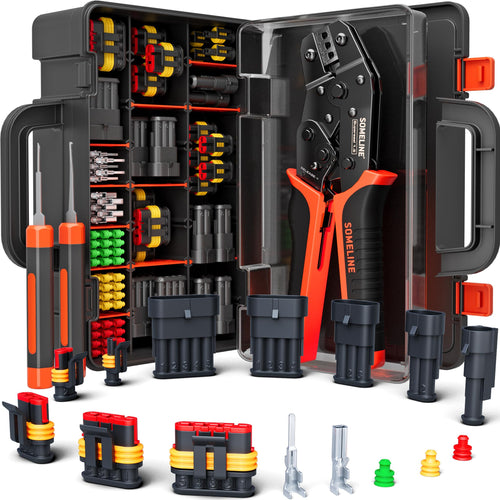 Crimpzange Set wasserdicht 1–6-polig Kfz Steckverbinder IP67