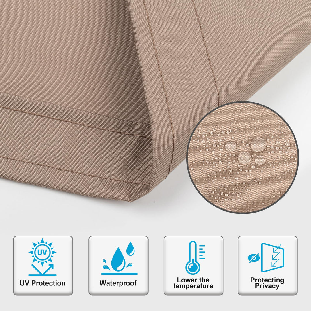 Balkonsichtschutz 90x600cm Polyester blickdicht taupe mit Kabelbinder