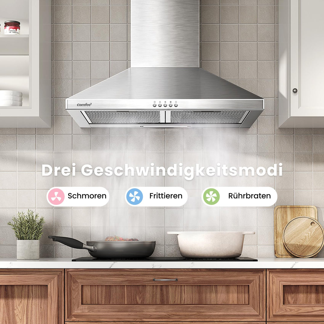 Dunstabzugshaube 60cm Edelstahl Umluft &amp; Abluft A++ 400m³/h - Bild 7