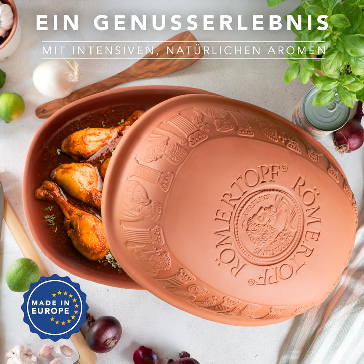 Tontopf Bräter 7 L für 8 Personen Gänsebräter mit Deckel - Bild 4