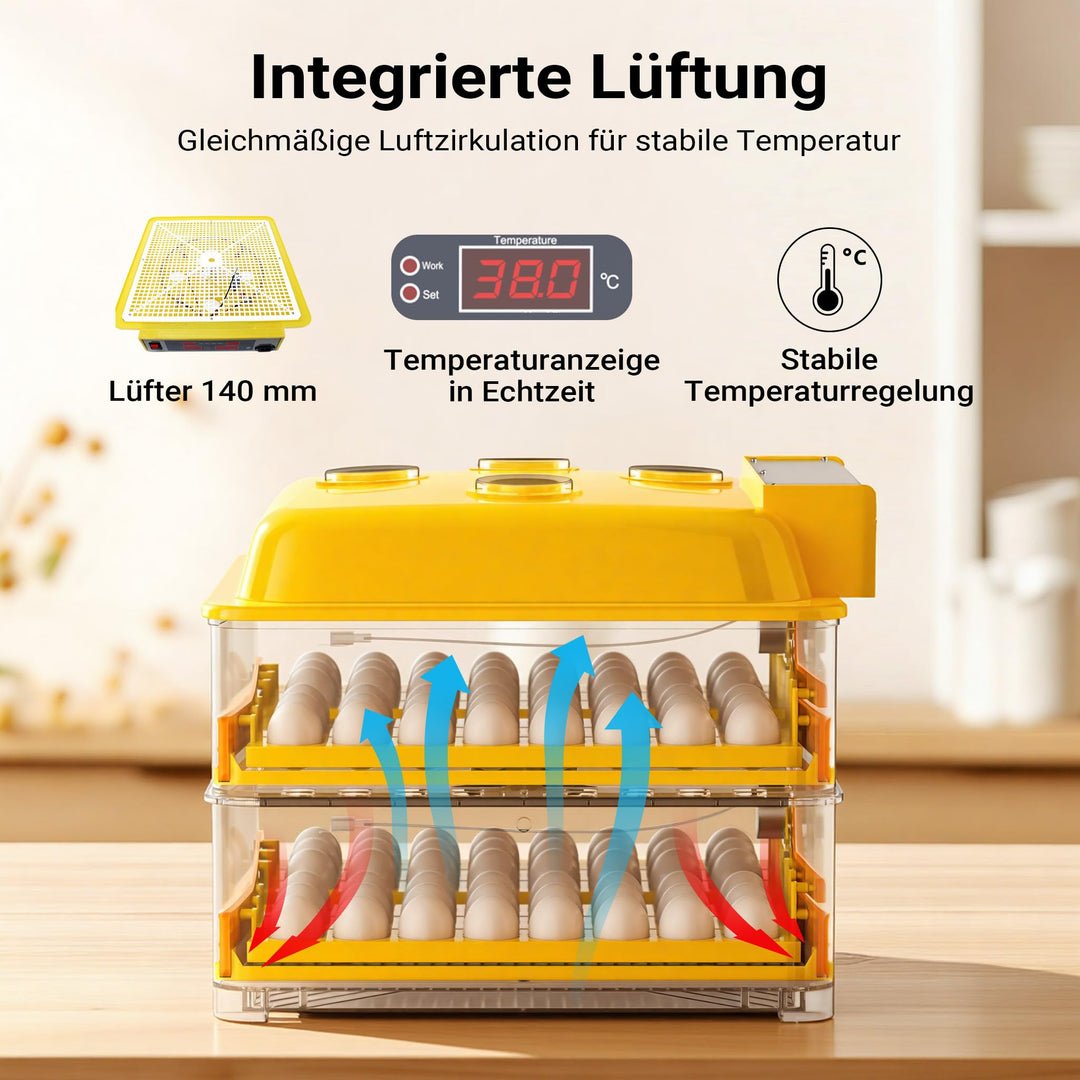Brutmaschine 96 Eier vollautomatisch mit Wendesystem und LED-Display - Bild 5