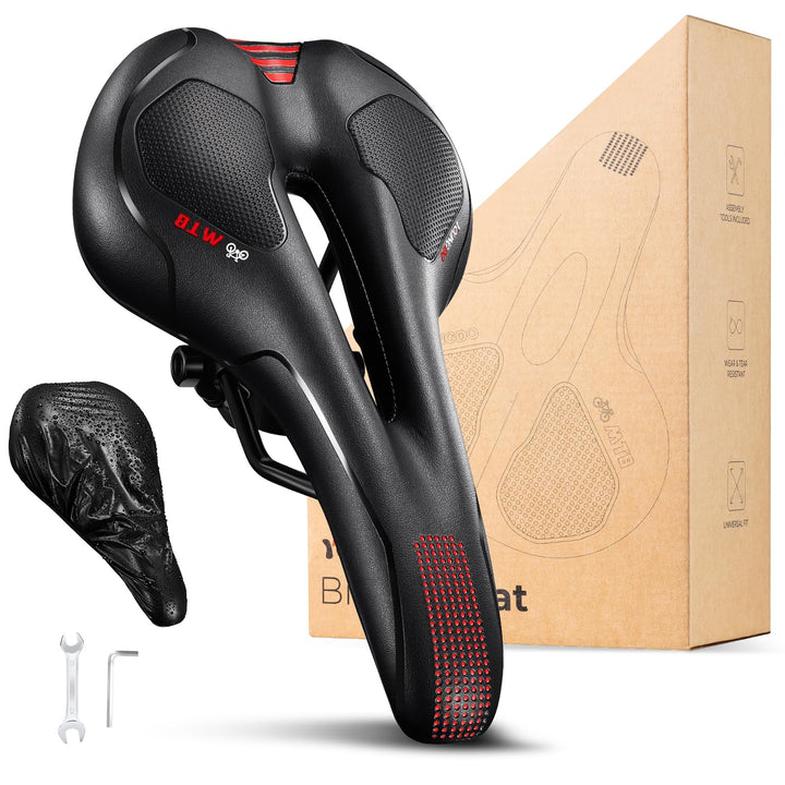 Fahrradsattel ergonomisch mit Gel-Polster und Federung, Unisex