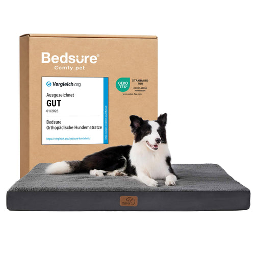 Orthopädisches Hundebett Sherpa 112x81cm waschbar für grosse Hunde