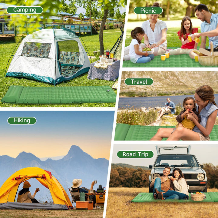 Aufblasbare Campingmatte Ultraleicht 203x68cm mit Kopfkissen und Fusspumpe - Bild 7