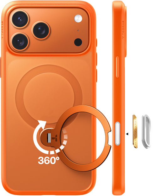 iPhone 17 Pro Hülle 360° MagSafe-Ständer matt 18N Magnetkraft