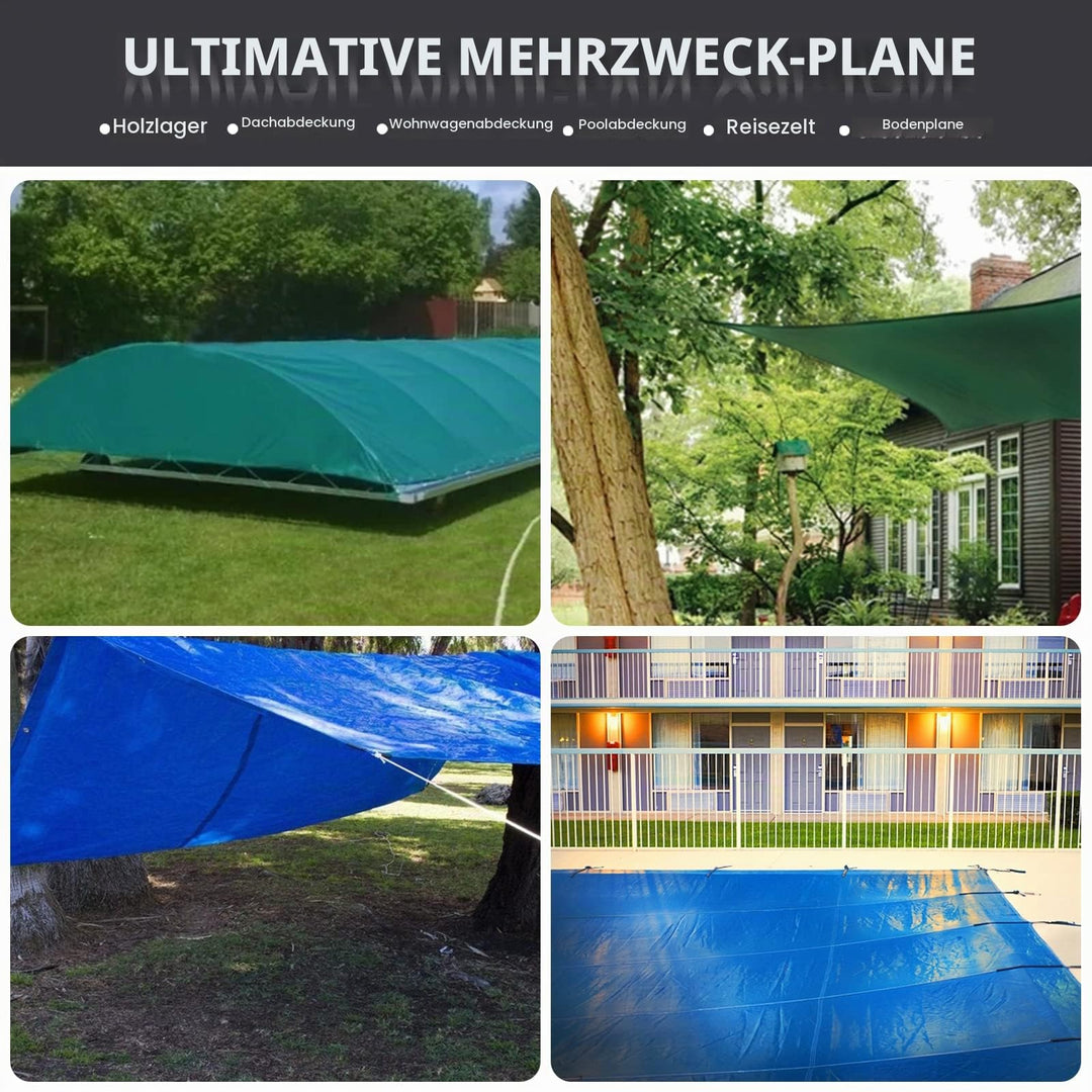 Abdeckplane PE wasserdicht 6x6m 150g/m² UV-stabil mit Ösen - Bild 7