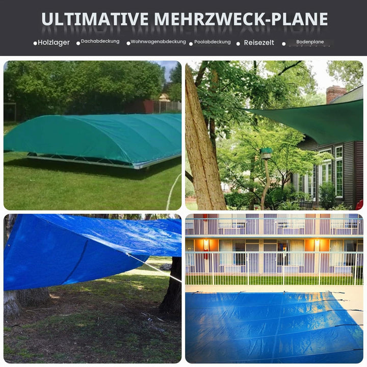 Abdeckplane PE wasserdicht 6x6m 150g/m² UV-stabil mit Ösen - Bild 7