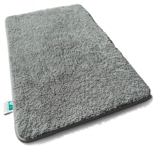 Badematte Shaggy Mikrofaser rutschfest waschbar 80x150 cm grau