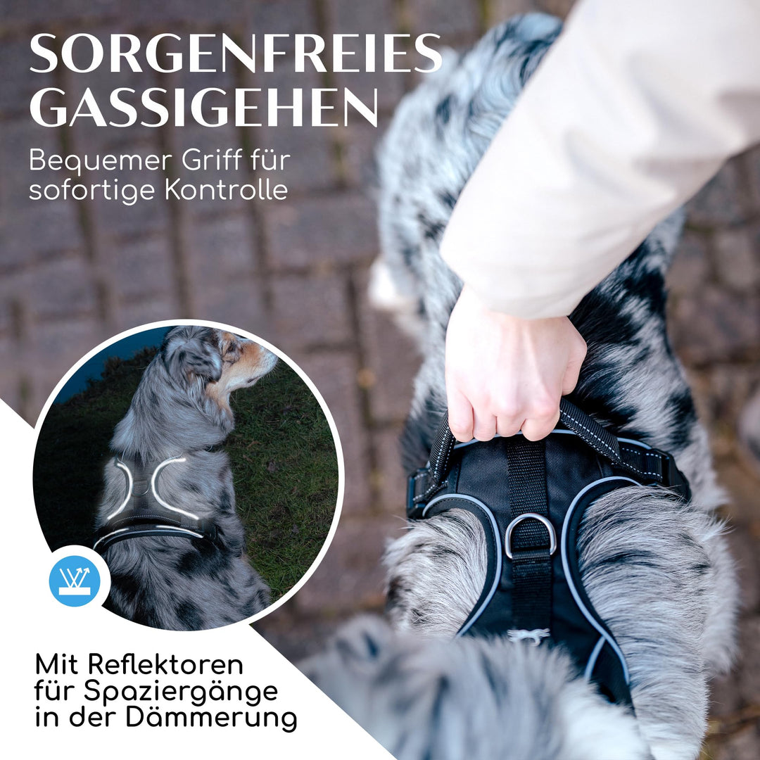 Hundegeschirr Anti-Zug gepolstert Mesh atmungsaktiv reflektierend - Bild 5