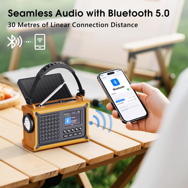 Digitalradio DAB+ UKW Solar Kurbel Notfallradio Bluetooth 12000mAh - Bild 7