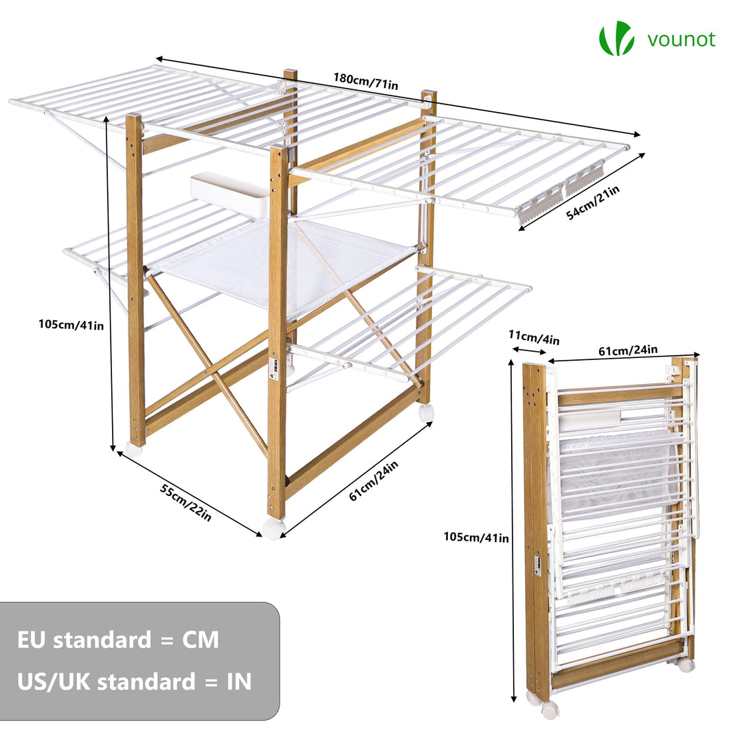 Wäscheständer klappbar Edelstahl 30m Trockenlänge mit Rollen - Bild 4