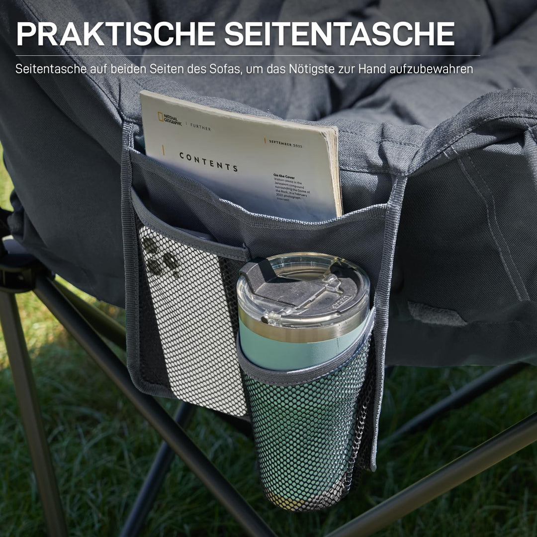 Campingsofa faltbar 2-Personen 145cm 400kg Tragkraft gepolstert - Bild 8