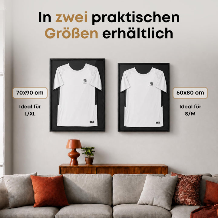 Trikotrahmen 70x90 cm Holz Acrylglas 3D Tief Schwarz Wandmontage - Bild 10