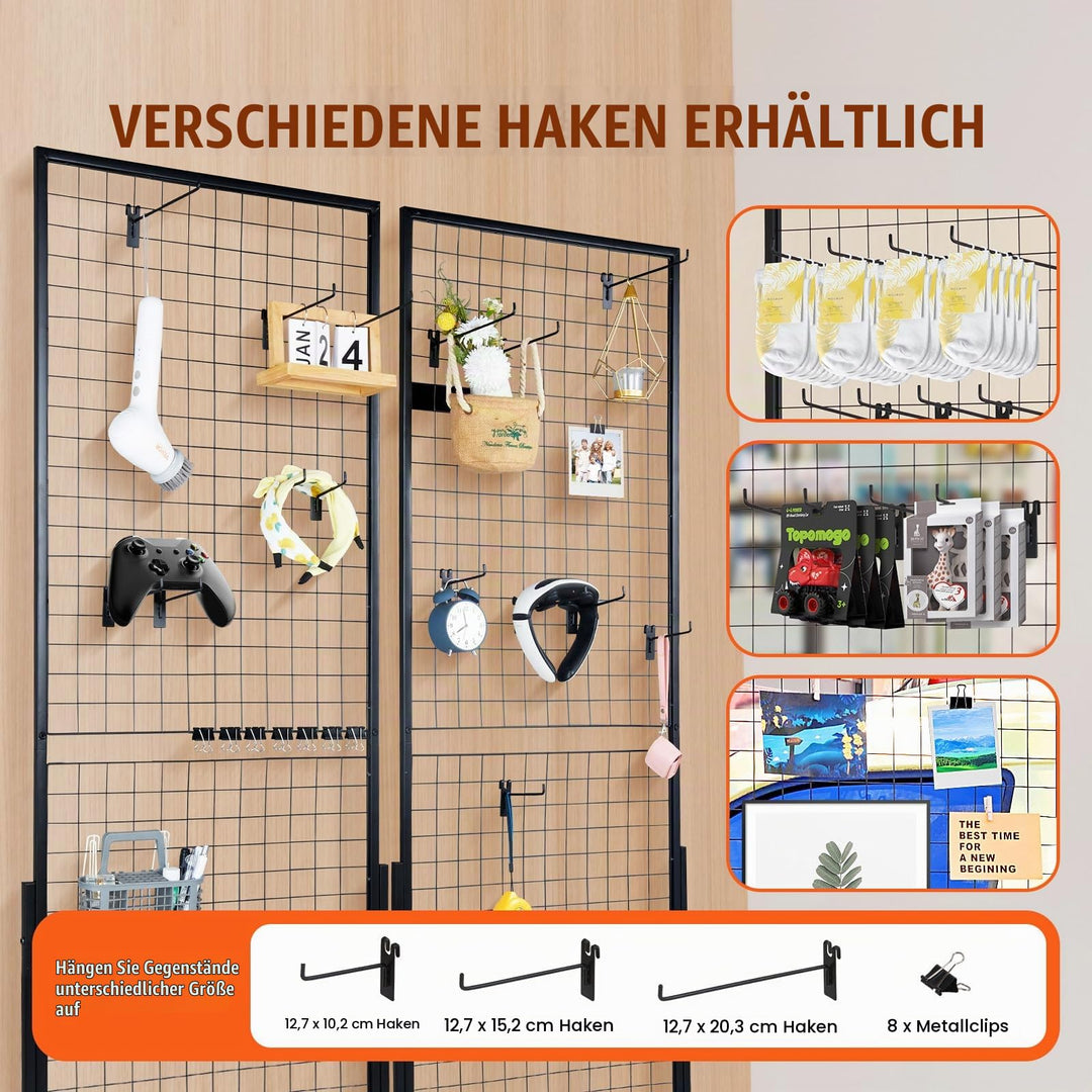 Gitter-Wandpaneel Set faltbar 2er-Set mit Haken fuer Messen und Retail - Bild 4
