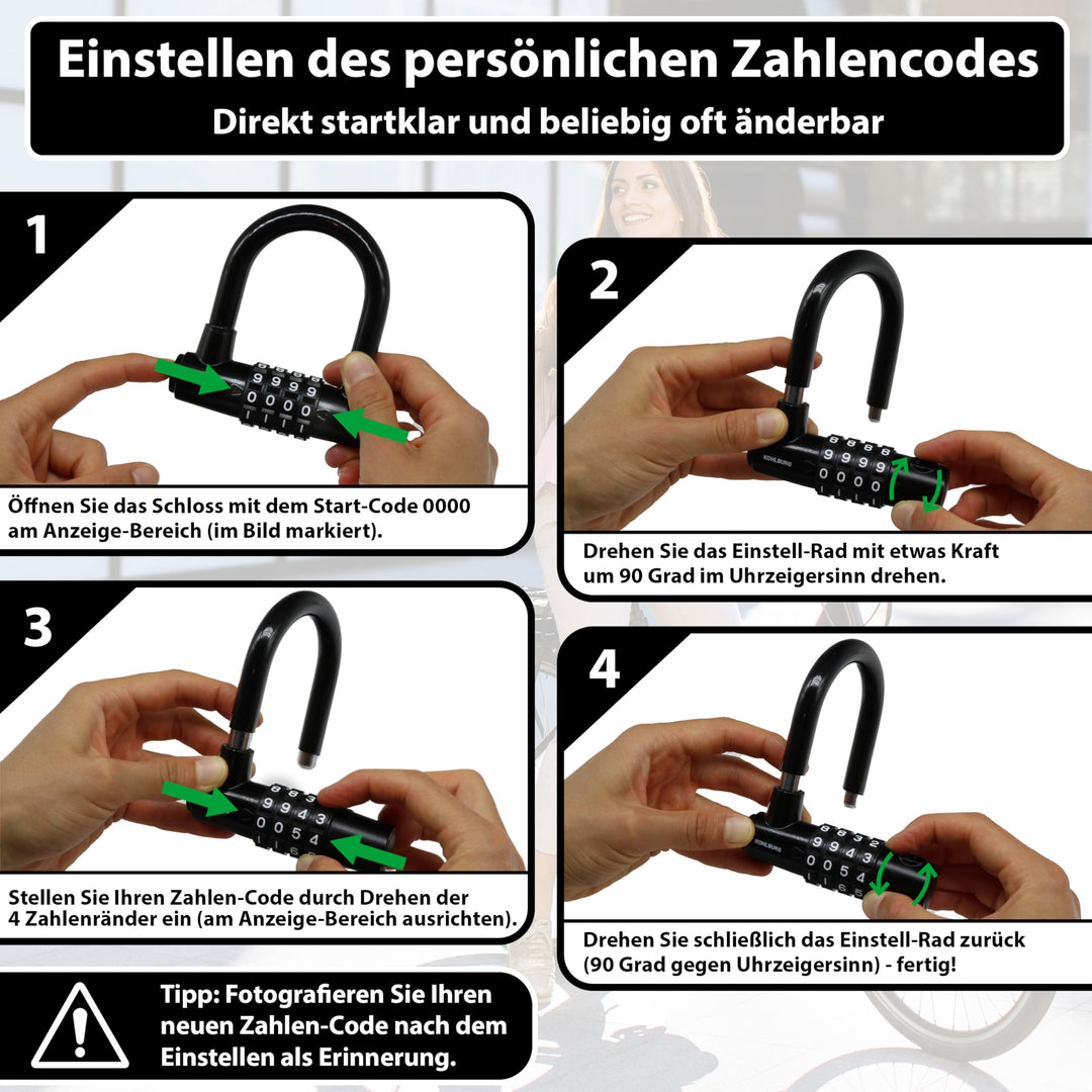 Kabelschloss 5m mit Zahlenkombination für Fahrrad &amp; Roller - Bild 7
