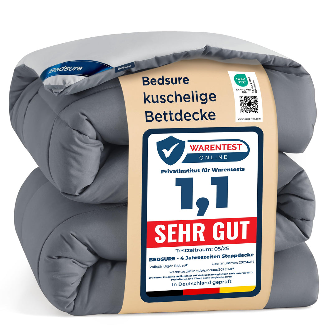 Bettdecke mit integriertem Bezug 200x200 Mikrofaser Ganzjahres-Komfort