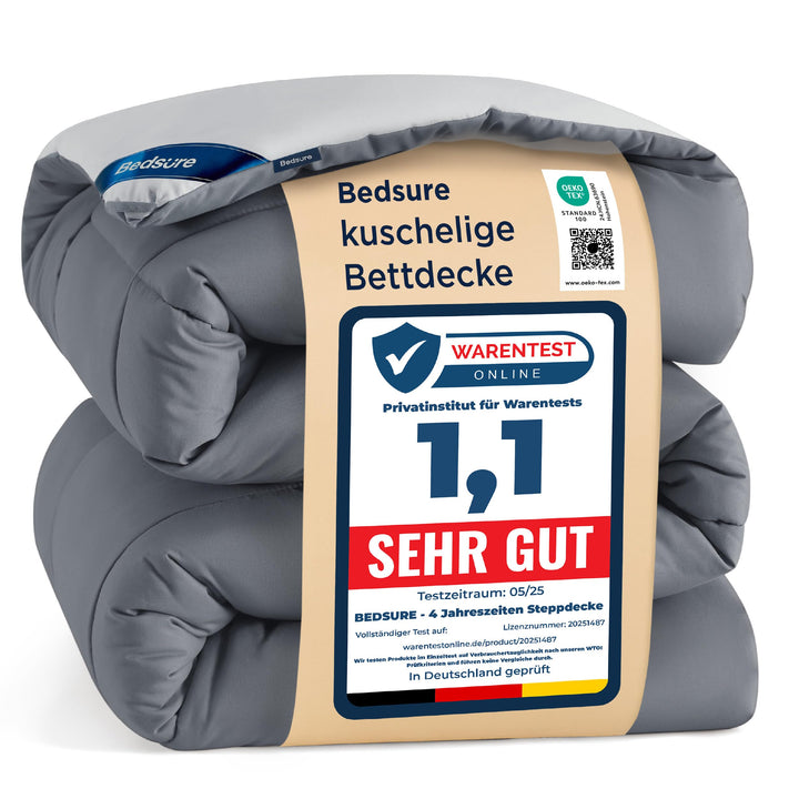 Bettdecke mit integriertem Bezug 200x200 Mikrofaser Ganzjahres-Komfort