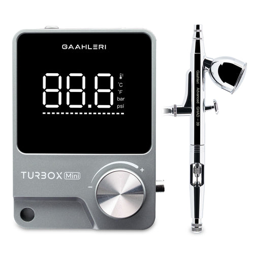 Airbrush-Set Dual-Action 0,35 mm Kompressor-Kit leise für Einsteiger