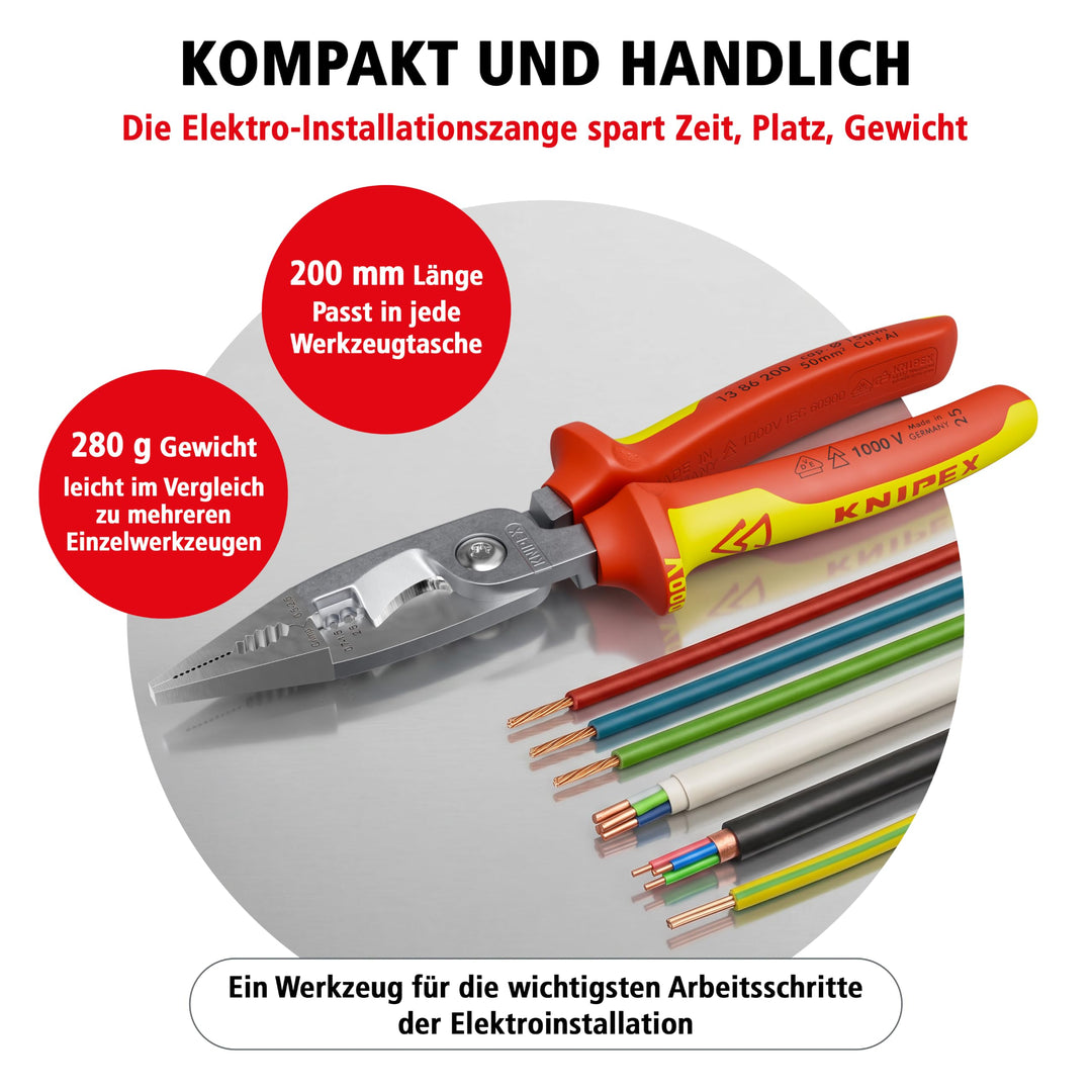 Elektro-Installationszange VDE 6-in-1 200 mm für Elektroinstallation - Bild 8
