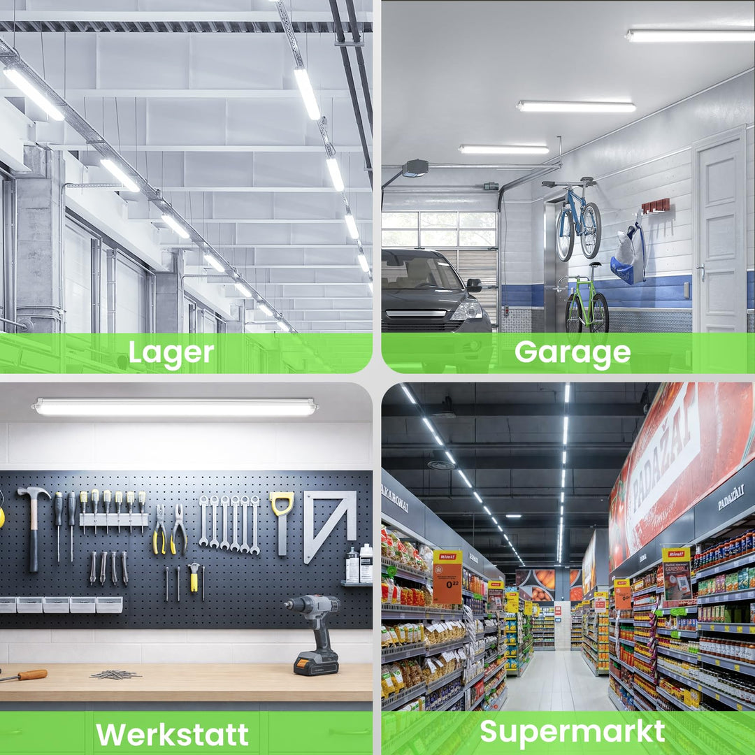 LED Feuchtraumleuchte 120 cm 4000K IP65 Neutralweiss 2er-Set - Bild 7