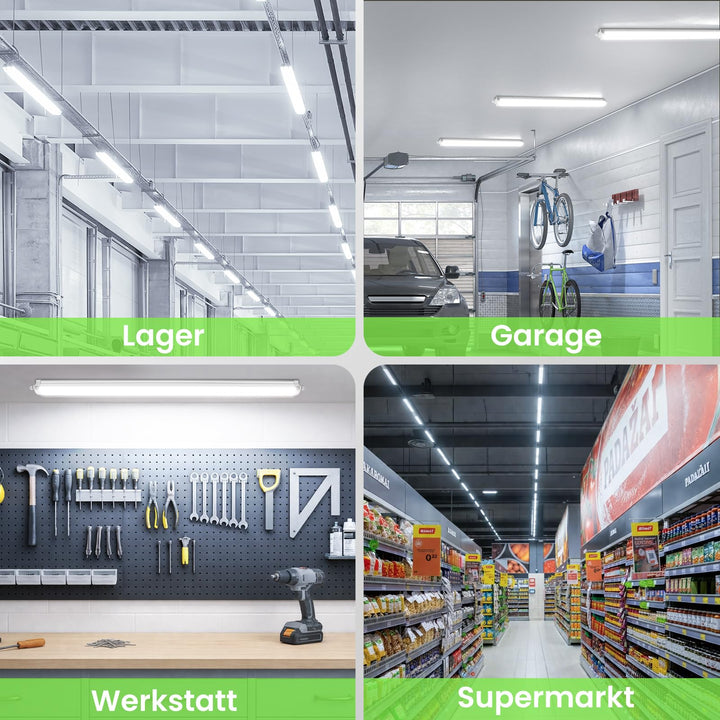 LED Feuchtraumleuchte 120 cm 4000K IP65 Neutralweiss 2er-Set - Bild 7