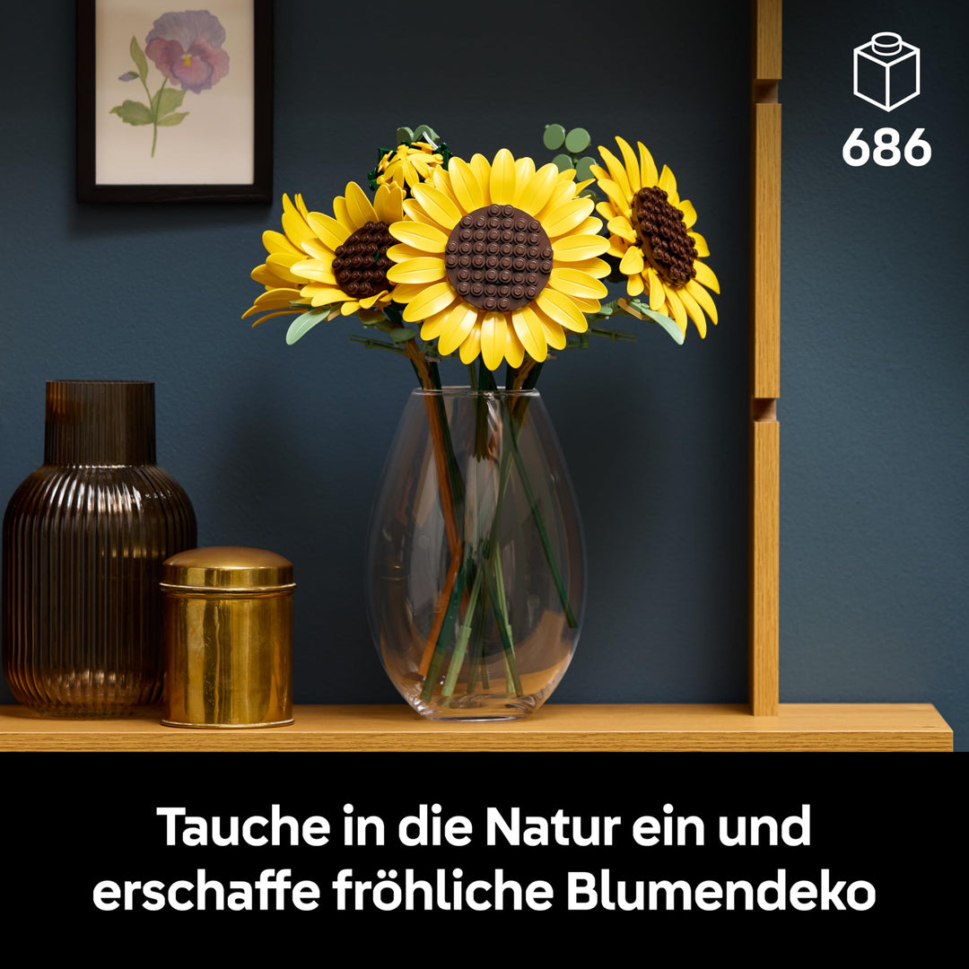 Klemmbausteine Sonnenblumenstrauss 686 Teile mit Eukalyptus Deko - Bild 2