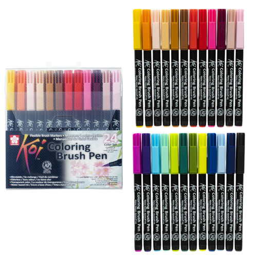 Pinselstifte Set 24 Farben wasserlöslich für Lettering & Aquarell
