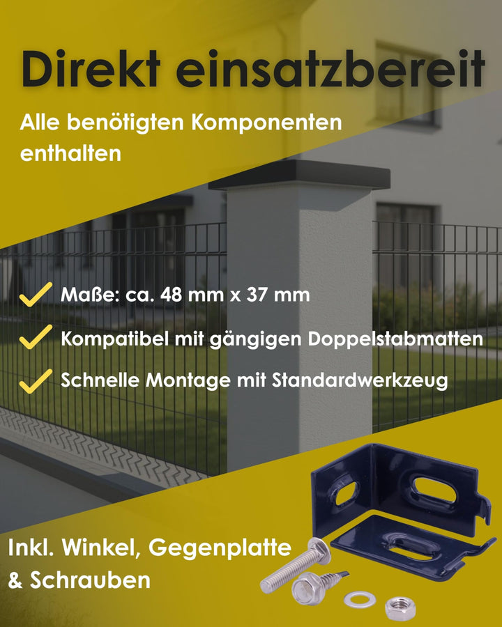 Wandanschlusswinkel Doppelstabmattenzaun Anthrazit 10er-Set - Bild 6