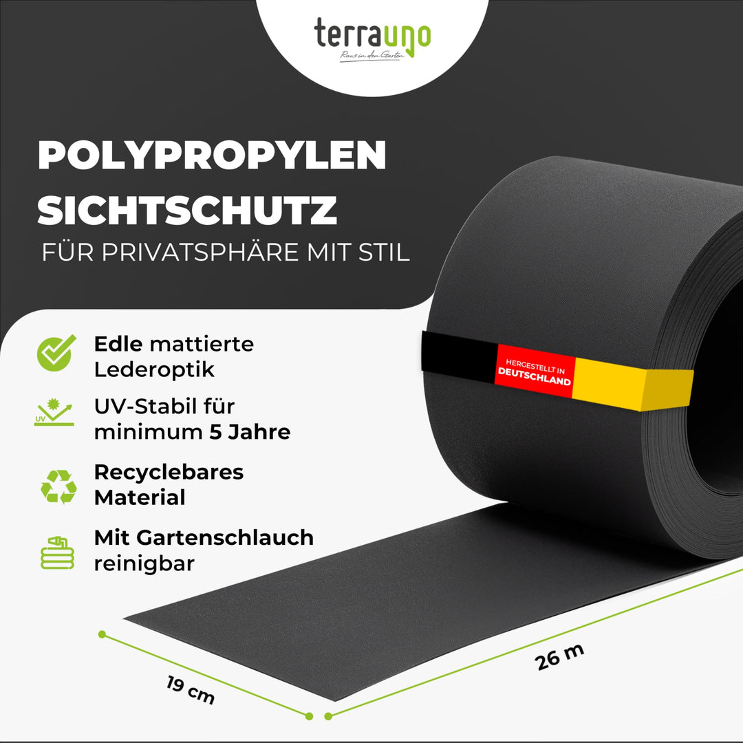 Sichtschutzstreifen Doppelstabmatte Polypropylen Anthrazit 26m - Bild 5