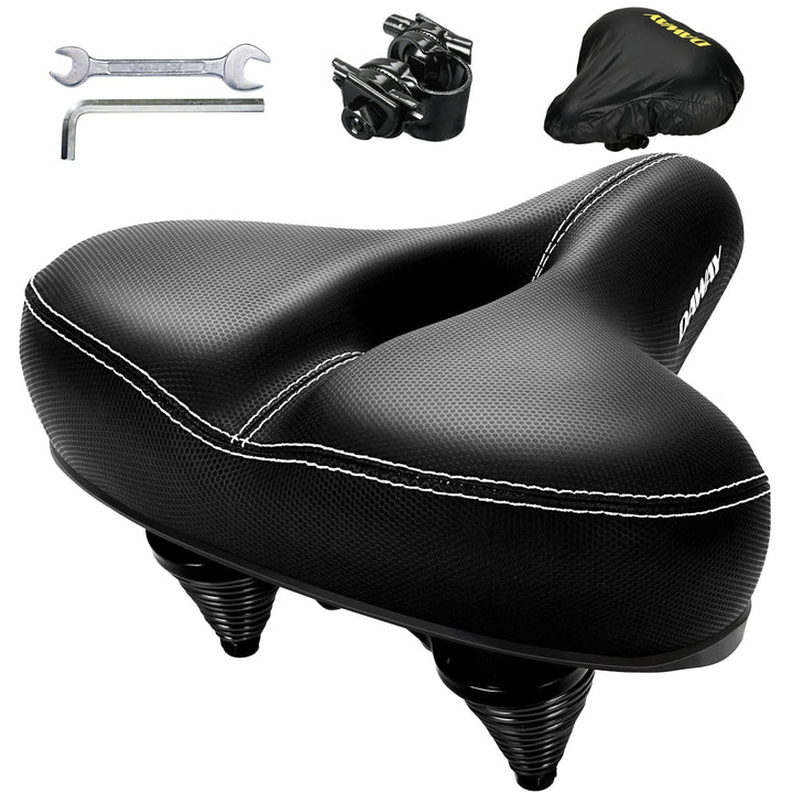 Fahrradsattel Extra Breit mit Memory-Foam für MTB, E-Bike &amp; Heimtrainer
