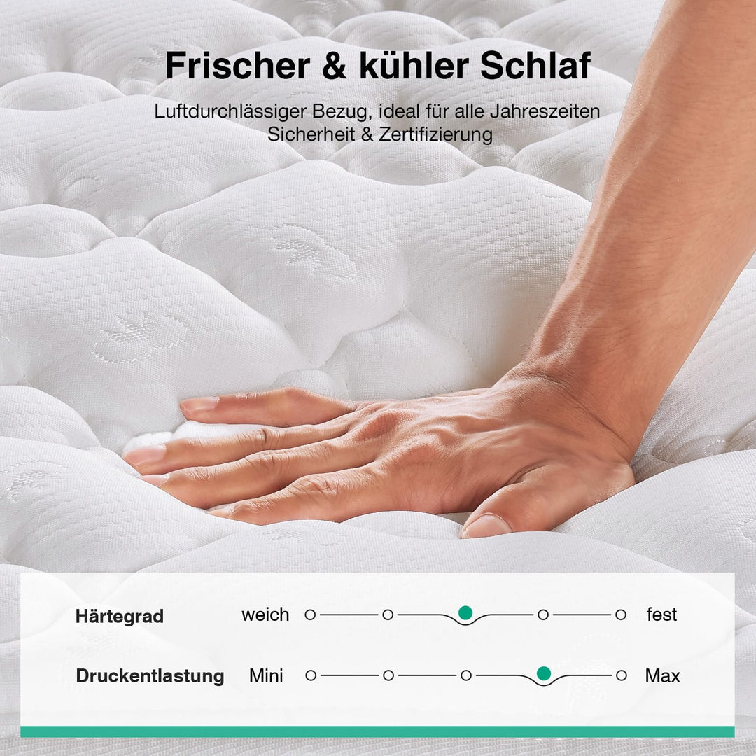 Taschenfederkernmatratze 140x200 cm 7-Zonen H3 20 cm Rollmatratze - Bild 4