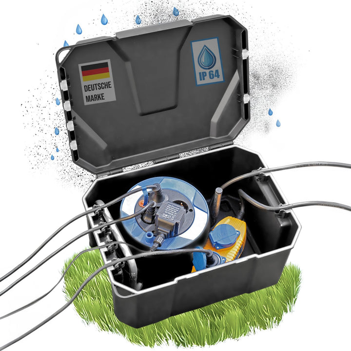 Stromverteilerbox Outdoor IP64 41x30x20 cm abschliessbar Garten