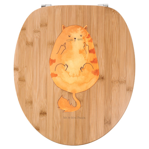 WC-Sitz Holz mit Katzenmotiv Frühaufsteher für Euro-WC