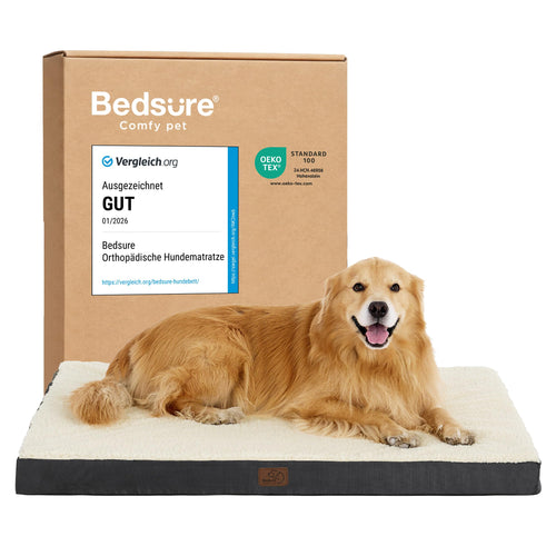 Orthopädisches Hundebett Schaumstoff waschbar 112x81cm Grau