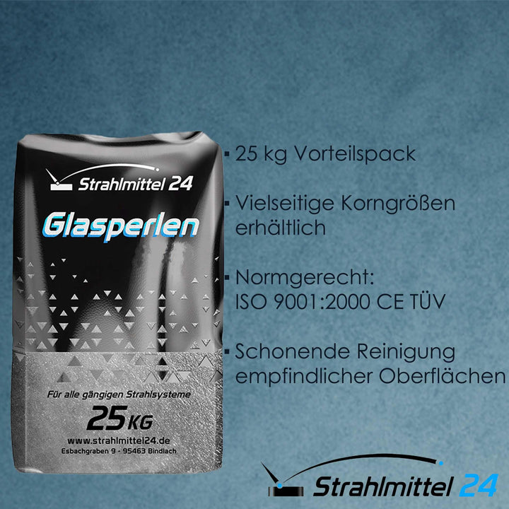 Glasperlen Strahlmittel 100–200 µm für Metall und Kunststoff 25 kg - Bild 7