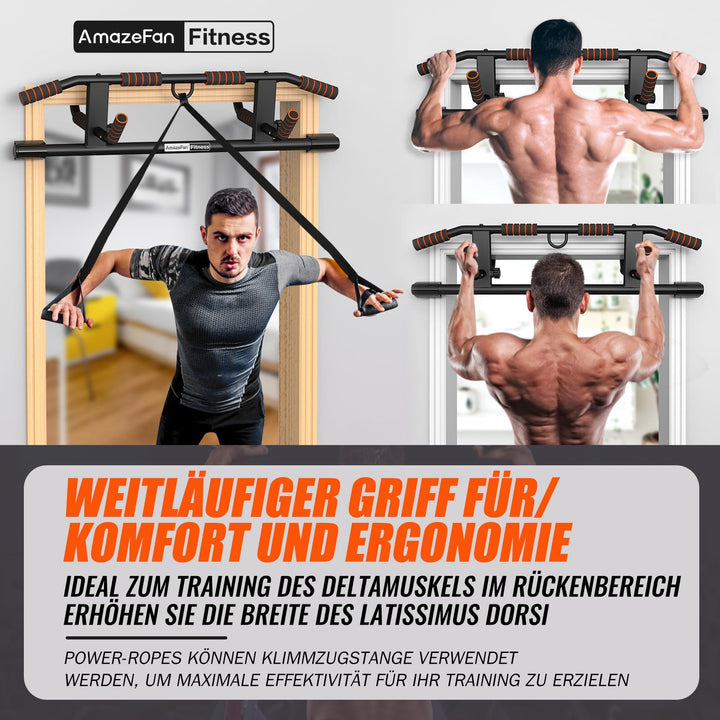 Klimmzugstange Türrahmen mit Schlingentrainer, bis 200 kg, Stahl - Bild 2