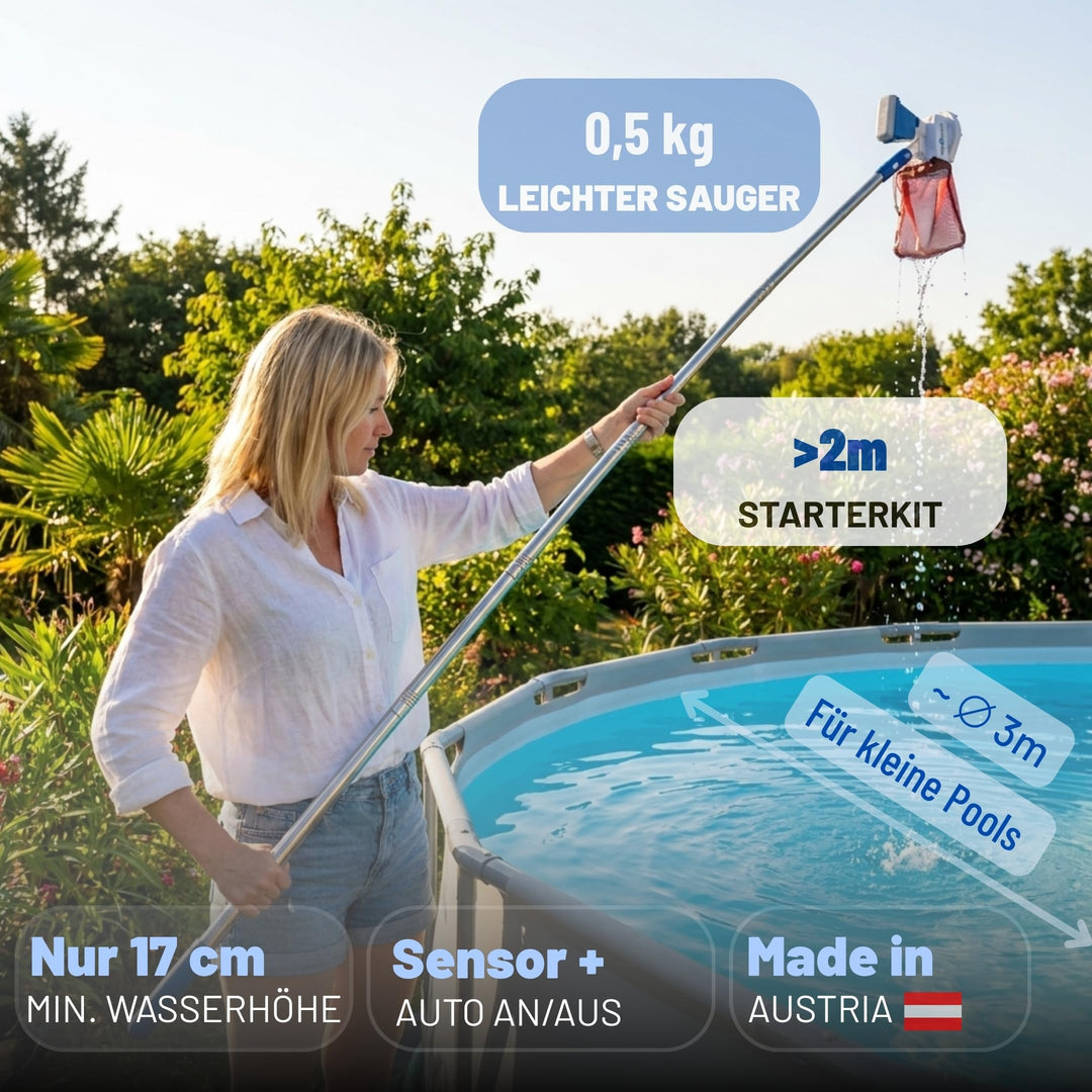 Akku-Poolsauger schlauchlos 13,5cm Saugbreite für Pools bis 8m² - Bild 2