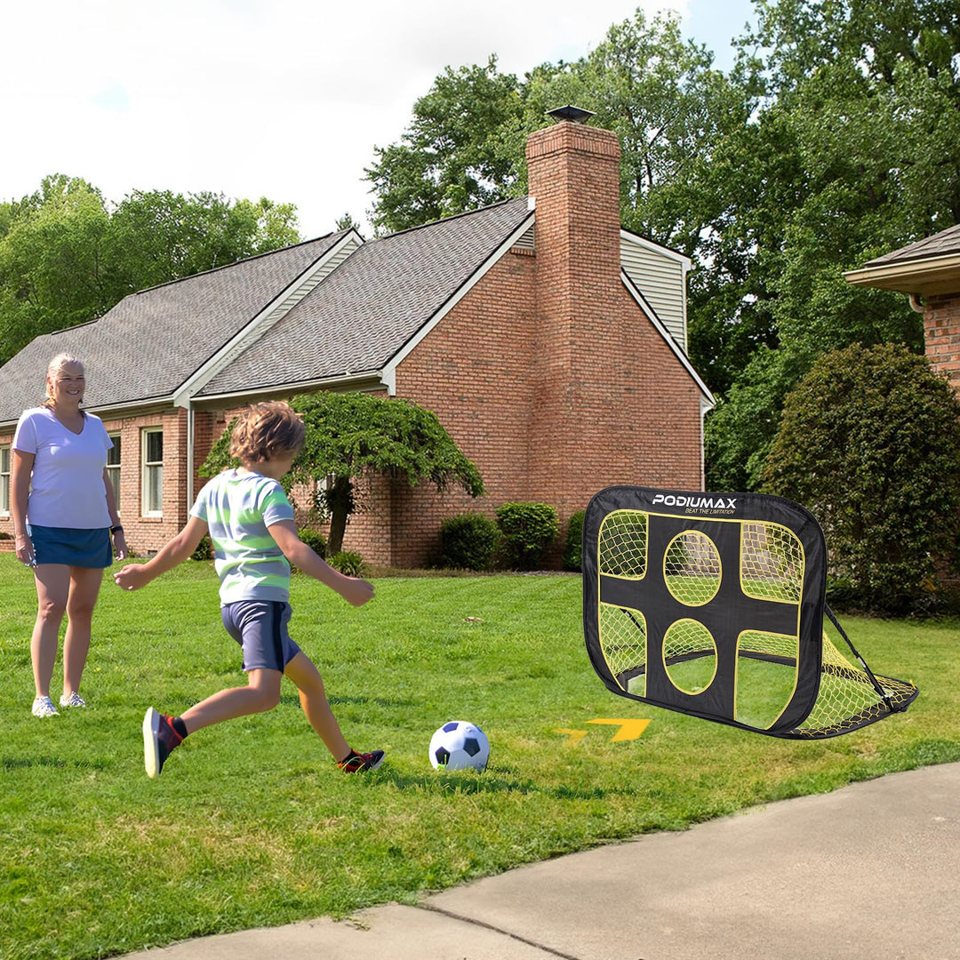 Fussballtor 2-in-1 Pop-up 120x80x80 cm mit Zielzonen Indoor/Outdoor - Bild 6