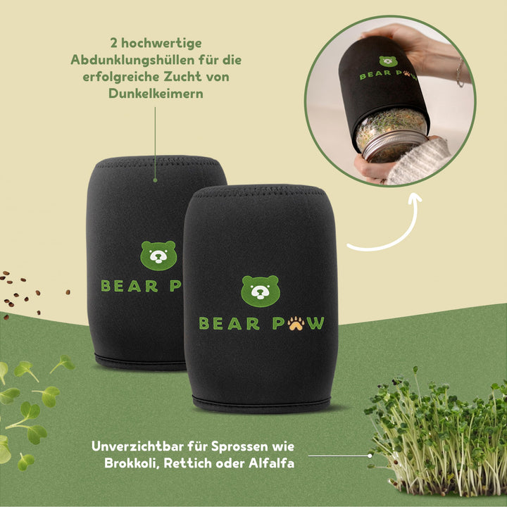 Keimglas Set 1000ml mit Bambushalterung für Sprossen, 2er Set - Bild 5