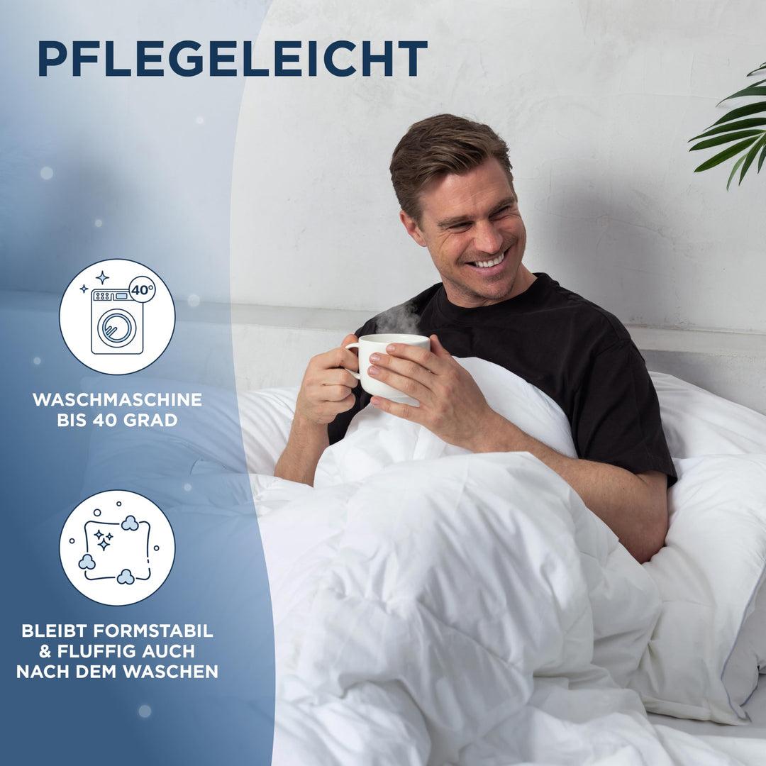 Feder-Daunendecke Ganzjahr 135x200cm Perkalbaumwolle OEKO-TEX - Bild 8