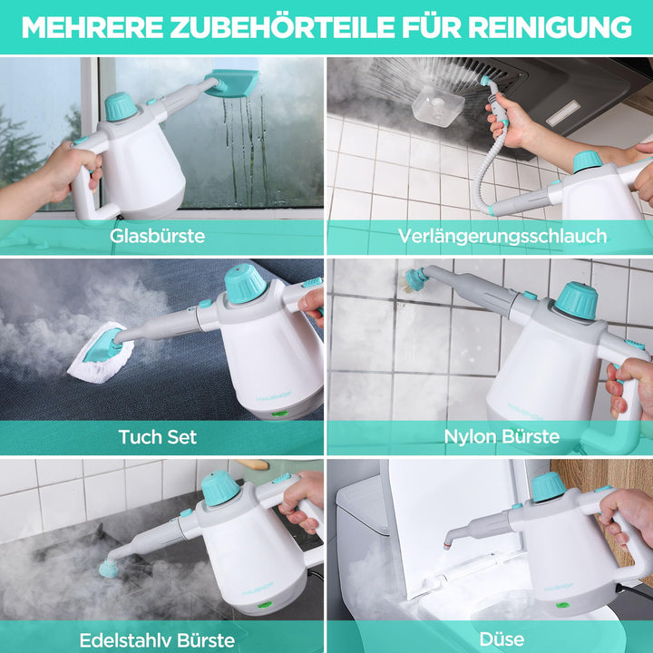 Dampfreiniger Handgerät 1200W 450ml Tank mit Zubehör chemiefrei - Bild 5