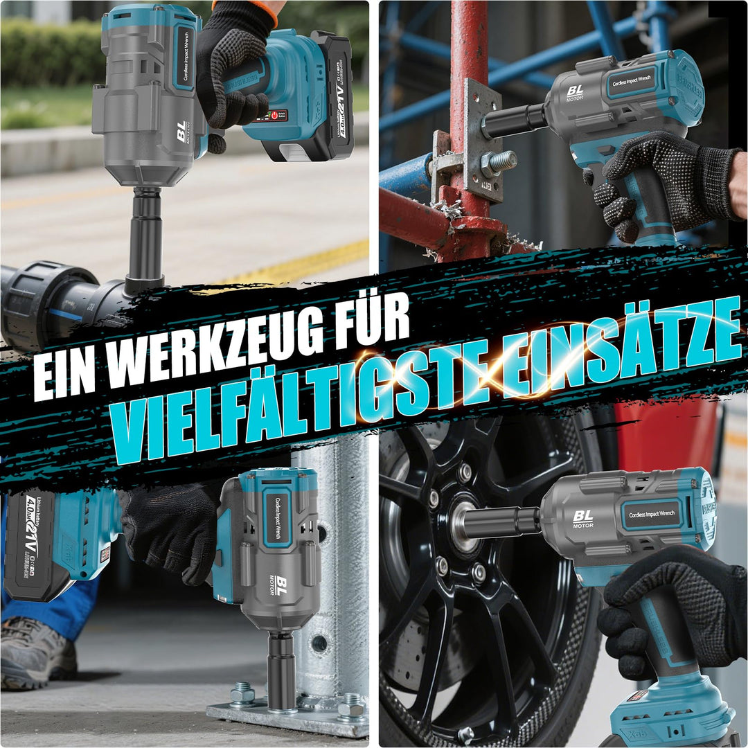 Akku-Schlagschrauber 1200Nm bürstenlos 1/2 Zoll mit 2x 4Ah Akku - Bild 4