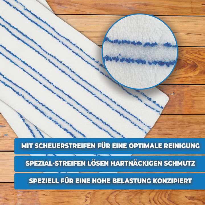 Microfaser Wischbezug 40cm mit Abrasivstreifen 10er-Set für Parkett und Fliesen - Bild 2