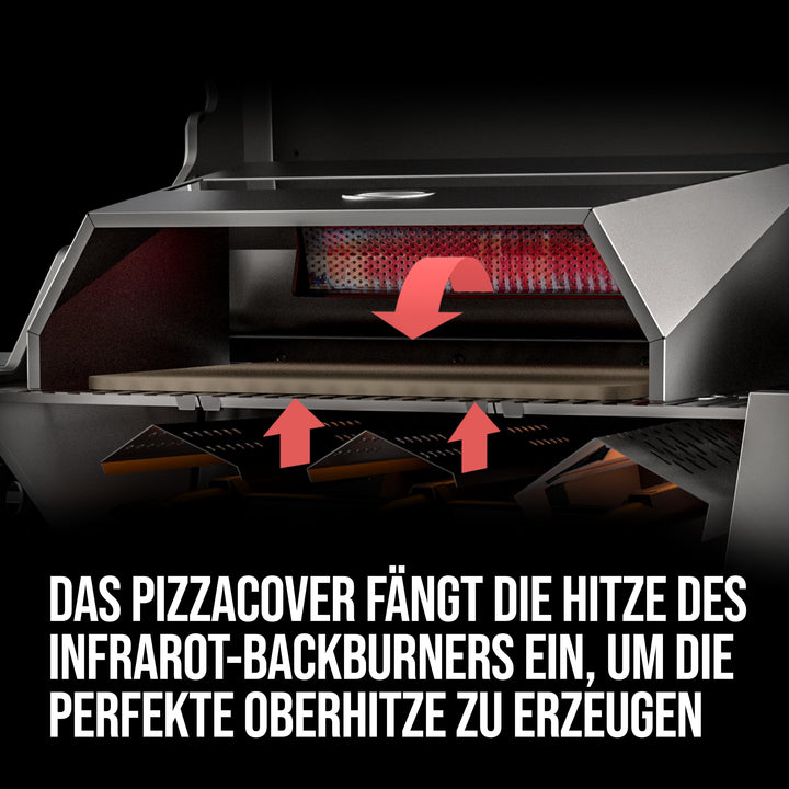Pizza-Grillaufsatz Edelstahl mit Pizzastein 38x30cm und Sichtfenster - Bild 4