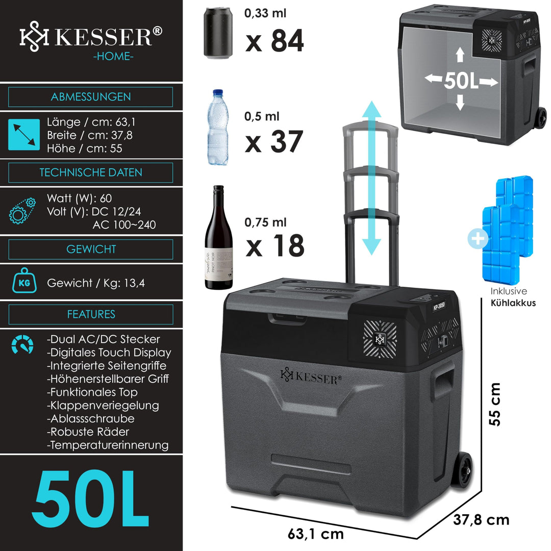 Kompressor-Kühlbox 50 L elektrisch bis -20°C mit App-Steuerung 12/24V 230V - Bild 7