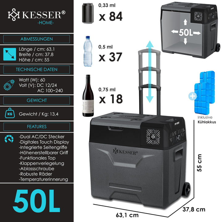 Kompressor-Kühlbox 50 L elektrisch bis -20°C mit App-Steuerung 12/24V 230V - Bild 7