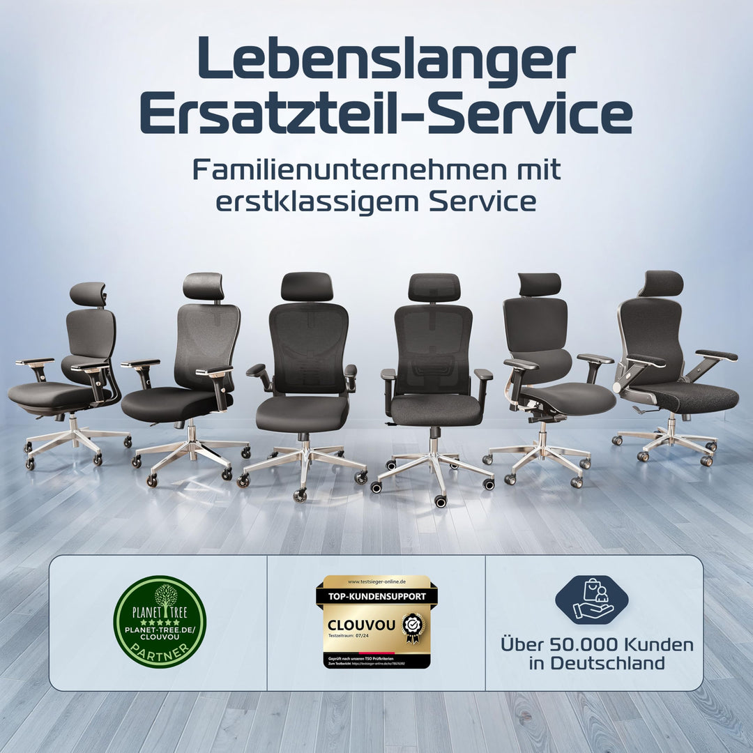 Bürostuhl Ergonomisch Mesh 150 kg bis 190 cm mit Lordosenstütze - Bild 9