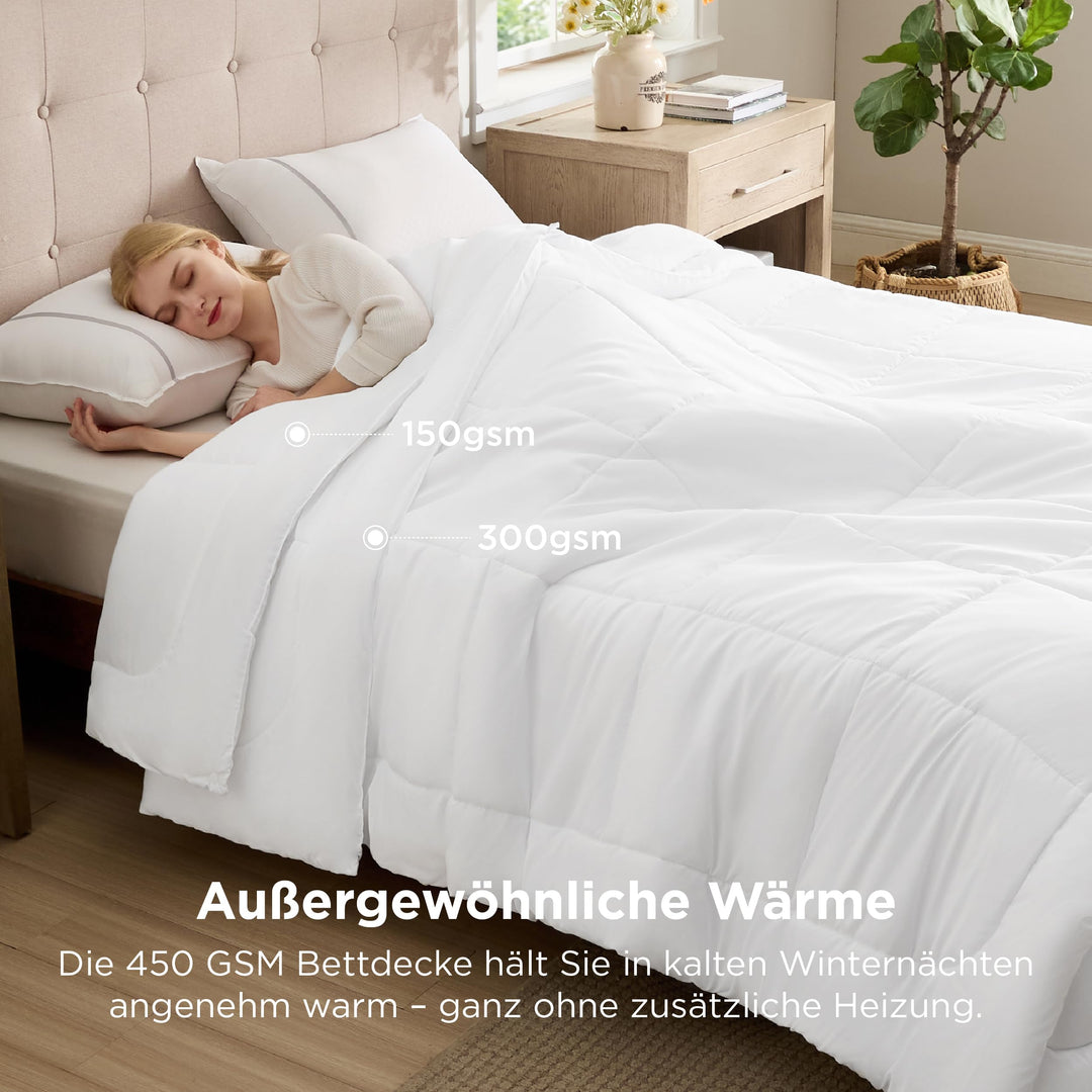 4-Jahreszeiten Bettdecke 155x220 cm Mikrofaser 450 GSM 2-teilig - Bild 3