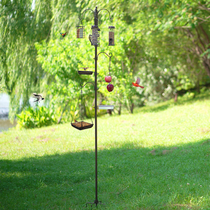 Vogelfutterstation Metall mit Ständer 238 cm höhenverstellbar mit 3 Feedern - Bild 6