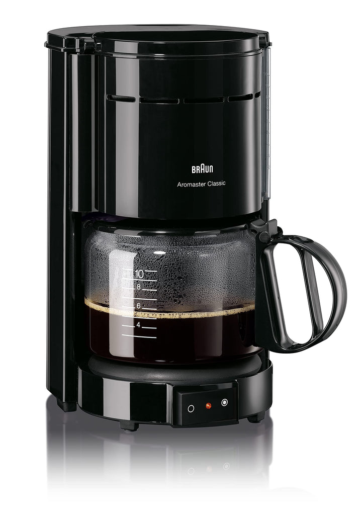 Filterkaffeemaschine 10 Tassen mit Glaskanne und Tropfstopp, Schwarz